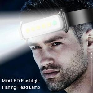 캠핑 작업용 헤드랜턴 COB LED 전조등 방수 휴대용 미니 LED 손전등 충전식 3 모드 조명 야외 손전등 캠핑