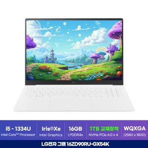 LG그램 16ZD90RU-GX54K 대학생 사무용 인강용 그램16 노트북 (인텔 i5 / 16GB RAM / 1TB SSD) ON