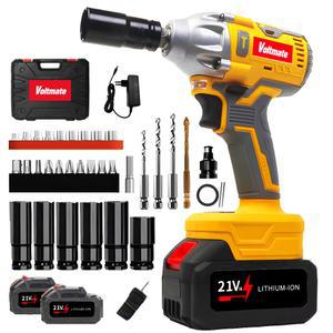 [국내발송] VoltMate 독일 21V 다용도 전동렌치 350N 4.0Ah 고출력무선임팩트드릴 무단변속 전문 전동렌치
