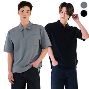 [체이스컬트] 스트레치 open 카라 반팔 SHIRT/2Color