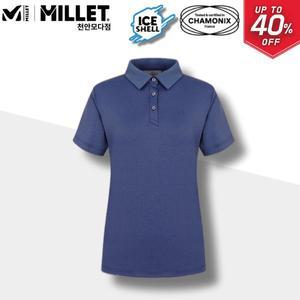 [밀레] MILLET 콜드엣지 여성 기능성 냉감 반팔 카라 티셔츠 퍼플
