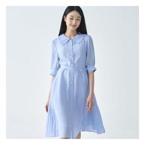 지센 2컬러 피어로즈 사이드 플리츠 핏플레어 원피스 LFOPO592 886702