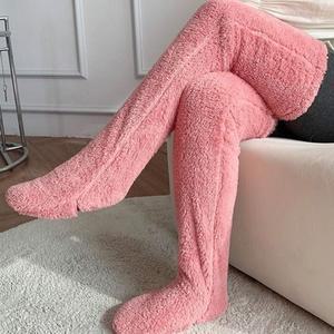 롱 수면양말 보온양말 기모 덧신양말 핑크