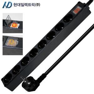 현대일렉트릭 블랙 멀티탭 인테리어 소품 콘센트 과부하차단 8구 10구 누전차단 10구