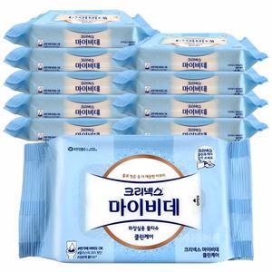 크리넥스 마이비데 클린케어 물티슈 리필 46매x10개
