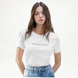 캘빈클라인 진여성 슬림핏 인스티튜셔널 로고 반팔 티셔츠47AB803 1137814