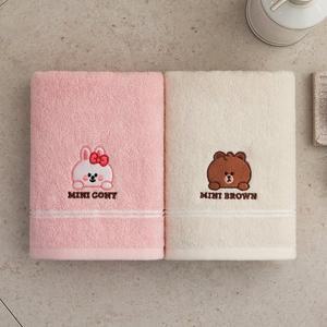 [라인프랜즈]라인프렌즈 최고급 30수 130g 미니 브라운앤프렌즈 세면타올 (40x80cm) 4매