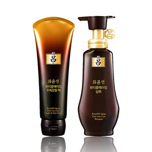 려 화윤생 뷰티풀에이징 2종 세트 탈모샴푸 두피팩 탈모영양제