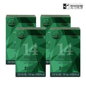 [한미양행][정상가:51,000원]카테킨 14 녹차 추출물 다이어트 보조제 700mg 4박스 + 쇼핑백C