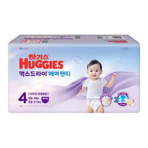 2025 하기스 맥스드라이 에어팬티 4단계 대형 공용 48매 1팩