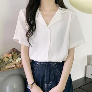 심플 여성 반팔 블라우스 여자 카라넥 셔츠 남방 여성블라우스 여자블라우스 여성블라우스셔츠 정장블라우
