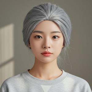 [알콜리카] 할머니 가발 쪽진 머리 뽀글 흰머리 백발