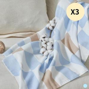 쿨립 신생아 아기 유아 천기저귀 특대형 체커블루 X3P