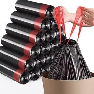 헤이까야 끈달린 쓰레기봉투 검정비닐 롤 75매X4개 (총300매) 12L 자동포장 손잡이 일체형 비닐봉투