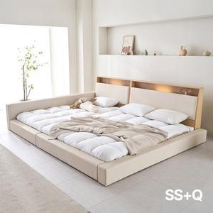 가구 제로업 LED수납헤드 가죽 밸런스 패밀리침대 SS+Q 독립