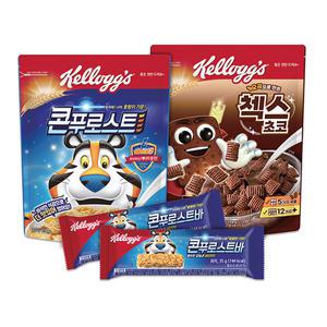 켈로그 콘푸로스트 300g ,1팩 + 오곡 첵스초코 340g, 1팩 (+콘푸로스트바 2개)