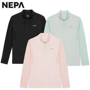 여름용 여성 마운틴 컬러블럭 아이스 냉감 긴팔 집업 티셔츠 - 7K45405