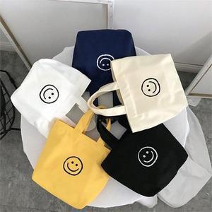 [라일리] Rly 여성 귀여운 스마일 미니 캔버스 토트백 X2개 에코백  9926892)