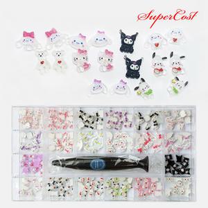 네일아트 대용량 케릭터파츠20종 각10p+파츠젤펜 세트