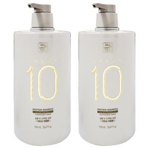 미쟝센 살롱10 클리닉 단백질 샴푸 극손상 모발용 990ml 2개