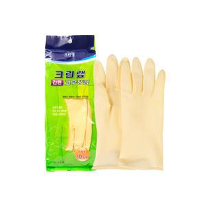 크린랩 간편고무장갑 (Free) 미색 10개