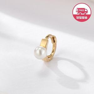 [비앤비골드] 당일발송 14K 클래식 진주 미니 원터치 링 피어싱 S 한쪽 JAE40833