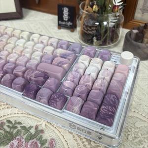 MOA 측면 각인 PBT 불투명한 보라색 원형 키캡 미적인 DIY 기계식 키보드 소녀 선물 인어 가을