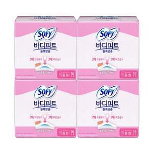 쏘피 바디피트 16입X4개 중형 볼록맞춤 생리대 날개