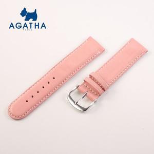 [기타]AGATHA 아가타 18mm 송아지 가죽 시계밴드 PINK-SILVER 시계줄