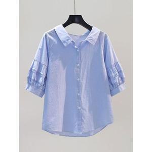 [하프클럽/](바로배송)샐리 카라 반팔 블라우스_NB2BL105