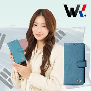 위케밀러 갤럭시S10E케이스 국산 천연소가죽 핸드폰 지갑 클래식 스카이블루 SM-G970N