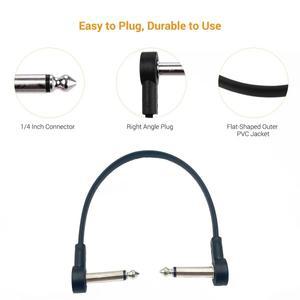 1Pc 24AWG 기타 페달 케이블 10cm-50cm 직각 