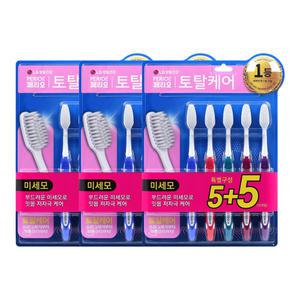 페리오 토탈케어 칫솔 미세모, 5입+5입, 3개