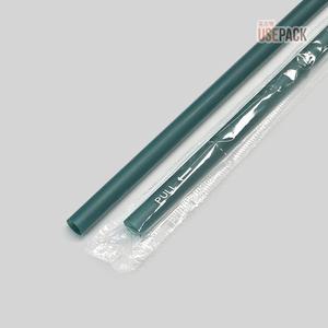 일회용 일자 빨대 개별포장 21cm 그린 500개 스트로우