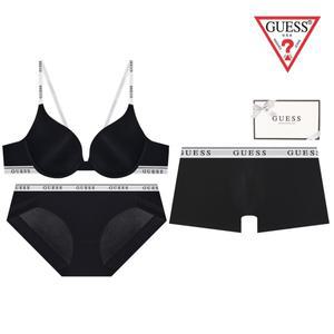 [롯데백화점]게스 화이트 로고밴딩 커플속옷세트 GDWBR121GDWBP121GDMDR121BK