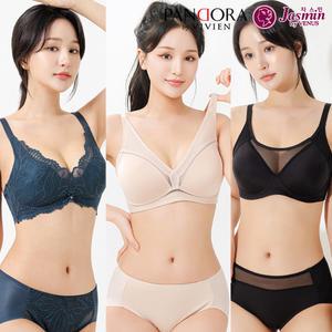 [비너스 비비안] 브라 팬티 세트 빅사이즈 여성 브래지어 노와이어 여자 속옷 ABCDEFG 풀 컵 레이스 쿨인견