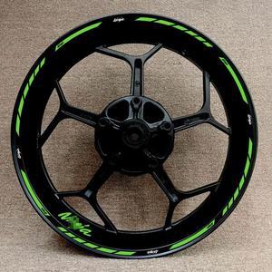 가와사키 오토바이 17 인치 휠 허브 데칼 장식 로고 닌자 125 250 300 400 650 ZX-6r 10R 14R 림 반사 스티