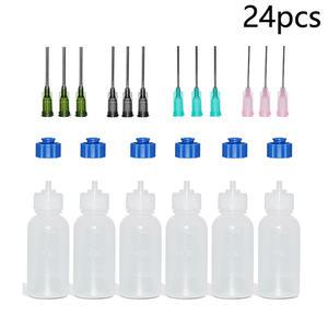 도예DIY 도자기 머드 페인팅 병 스퀴즈 멀티 니들 DIY 도구 조각 장식 24 개/세트 30ml