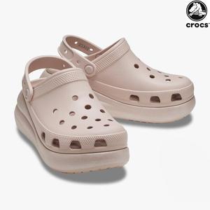 [크록스]클래식 크러쉬 쉬머 클로그 남녀공용 키높이 통굽 샌들 슬리퍼 208591-6TY 핑크클레이