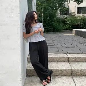 듀 벨트 와이드 슬랙스 / 썸머슬랙스 / 찰랑슬랙스