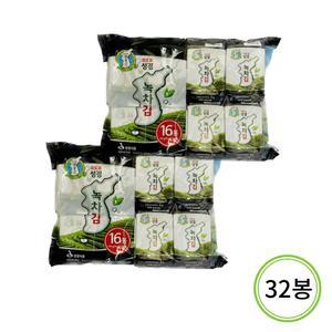 [지도표 성경김] 녹차 식탁김 16단 4gx32봉