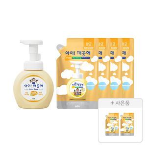 아이깨끗해 핸드워시 용기 순 250ml, 1개+리필 200ml, 4개+증정(핸드워시 순 100mL, 2개)