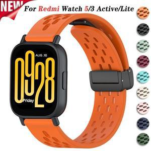 Xiaomi Redmi Watch 5 용 실리콘 스트랩 3 Active Lite Accesorios 액티브 라이트 스포츠 22mm 마그네틱 버