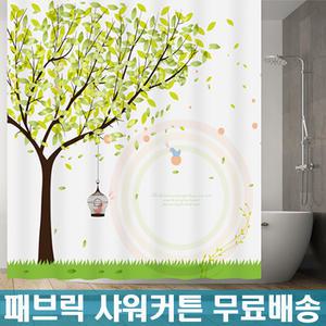 방수 샤워 커튼 욕실 커텐 샤워봉 가리개 북유럽 투명