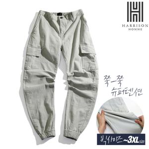 [해리슨][해리슨] 린넨 카고 반밴딩 조거 팬츠 NGDF1081_