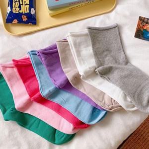 컬러풀양말 무지양말 긴목양말 돌돌이양말 6컬러 택1