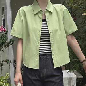 포젯 데일리 크롭 반팔 셔츠 여름 여성 데일리룩 데이트룩