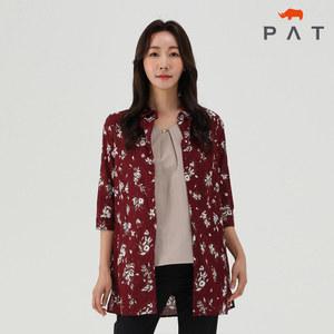 [PAT 여성] 면아사 플라워 프린트 롱 셔츠_1H42509