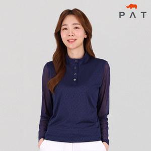 [PAT 여성] 메쉬배색 자카드 반목티셔츠_1J45432