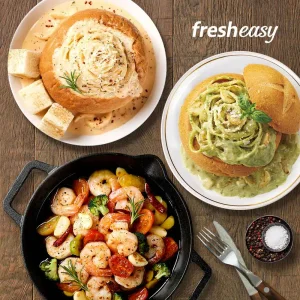 [프레시지] theEASY 감바스 300g + 바질크림빠네파스타 2인분 +투움바빠네파스타 2인분